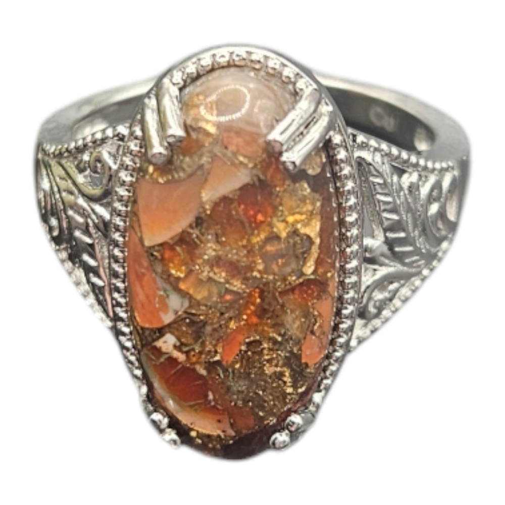 Fire Opal Matrix Ring - Picture 2 of 6